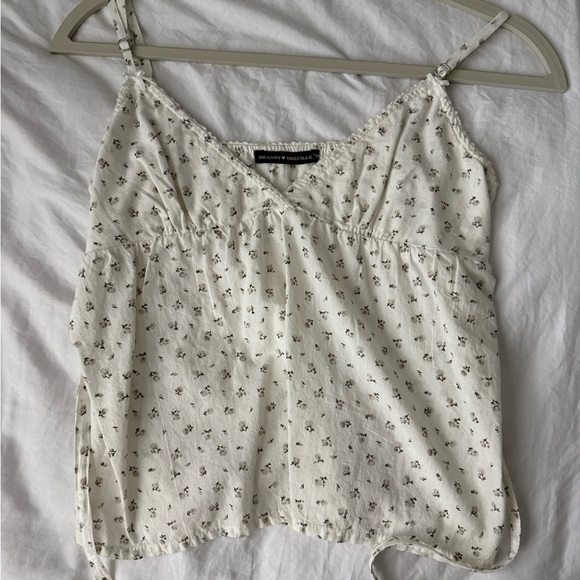 Brandy Melville Tops - Brandy Melville Cream Floral Camisole